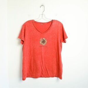 Tombstone Arizona red t-shirt cotton bohemian Southwestern sunflower stone wash